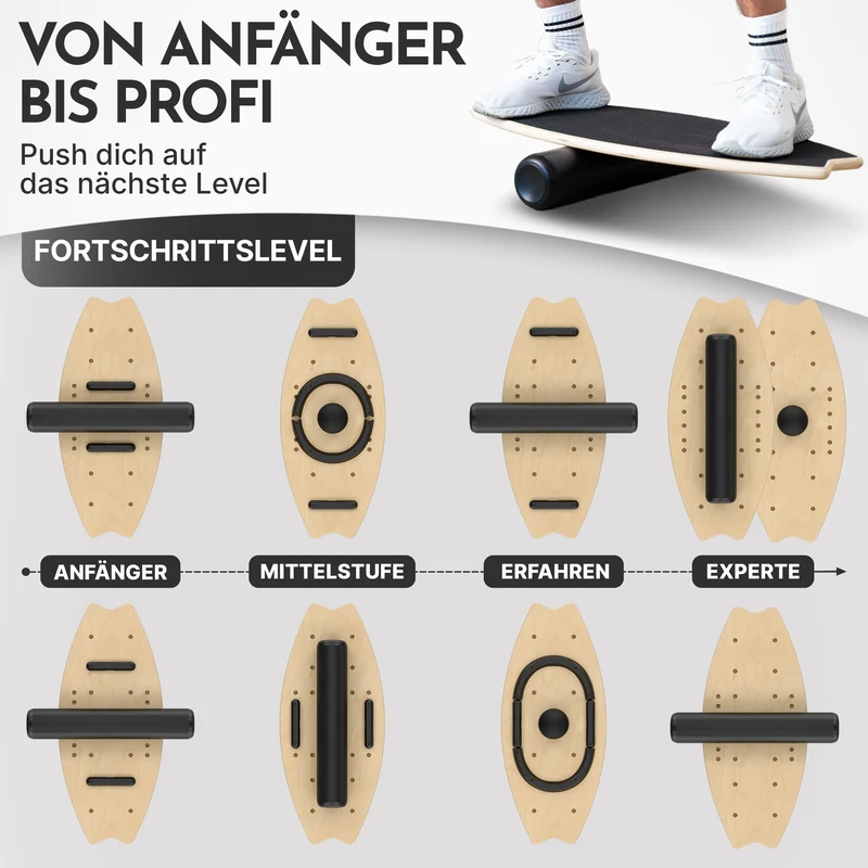 9-in-1 Balance Board aus Birkenholz