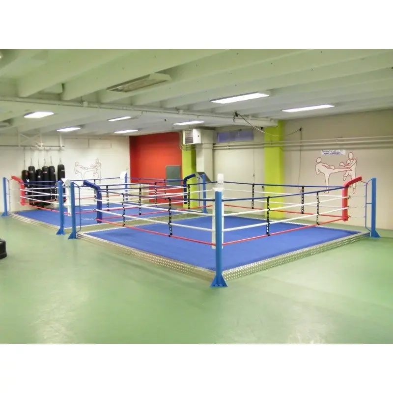 Trainingsboxring mit 15 cm Podium – 4×4 bis 6×6 m, 16 Seile
