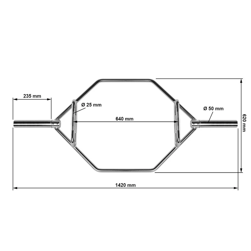 Hex Bar 50mm Chrom