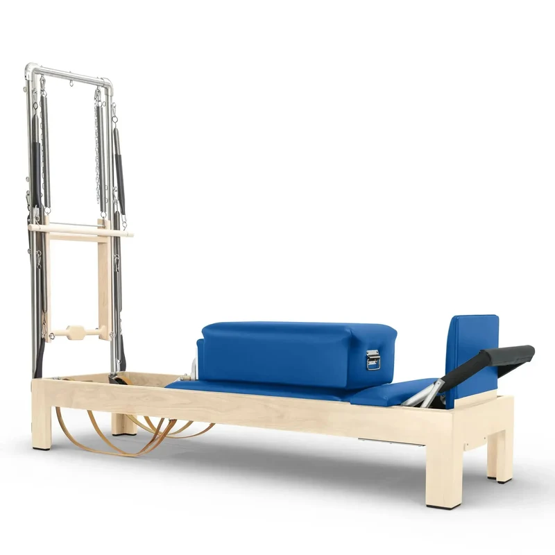 Elina Pilates Reformer Klassisch Naturholz 86" mit Tower – Studio-Reformer mit Turm