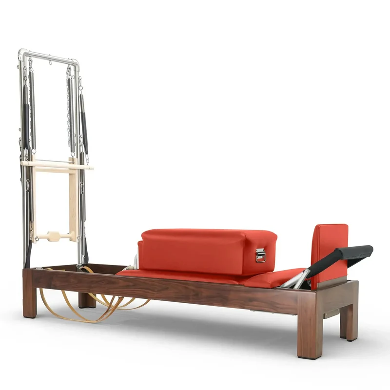 Elina Pilates Reformer Klassisch Dunkles Holz 86 Zoll mit Tower