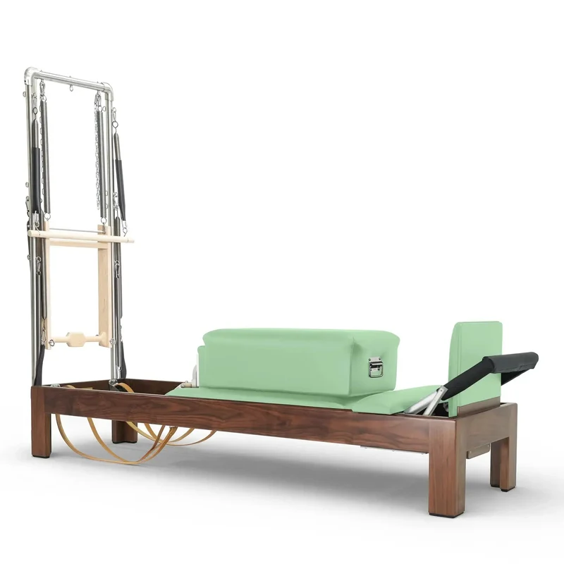 Elina Pilates Reformer Klassisch Dunkles Holz 86 Zoll mit Tower