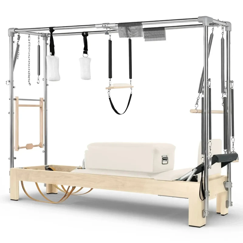 Elina Pilates Reformer Cadillac Klassisch Naturholz – Professionelles Studio-Kombigerät