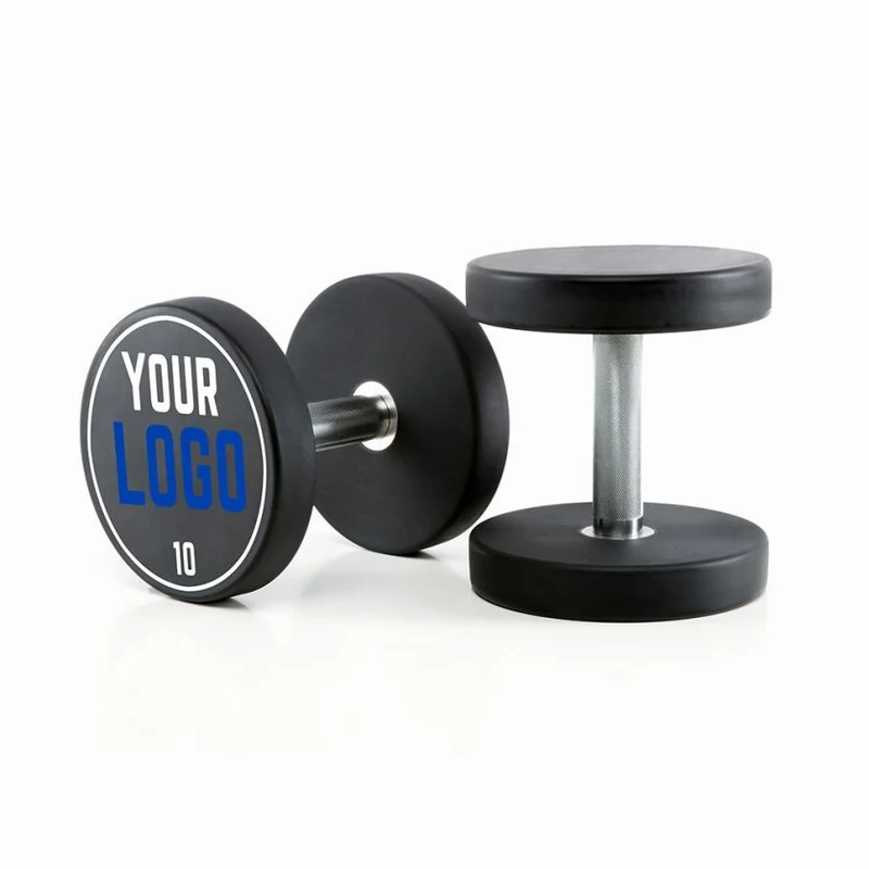 Polyurethan Dumbbell - Customer Logo - in 2 kg Steps - Kompakthantelsatz 4 - 60 kg