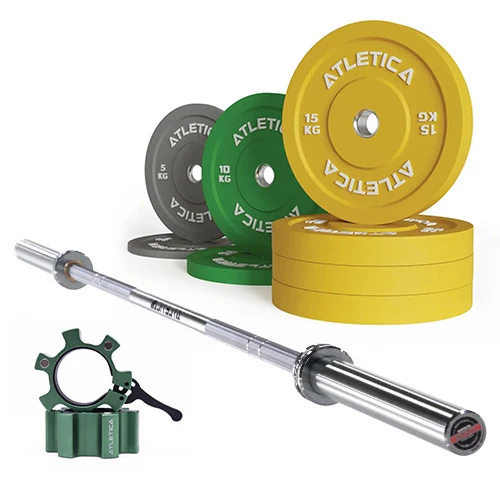 Yota Langhantel | Color Bumper Plates 90kg | Aluminium Verschlüsse
