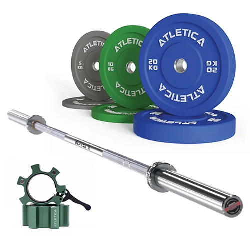 Yota Langhantel | Color Bumper Plates 70kg | Aluminium Verschlüsse