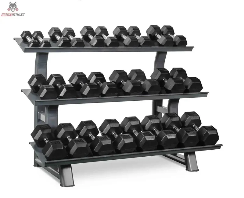 Hexagonal Hantelset Set 2- 30Kg + Rack TH30 Titanium Strength