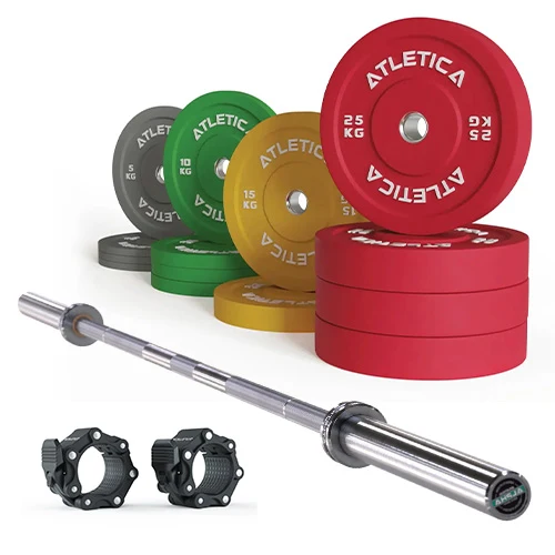 Langhantel Set l Alpha I Color Bumper Plates 190kg I Pro Verschlüsse