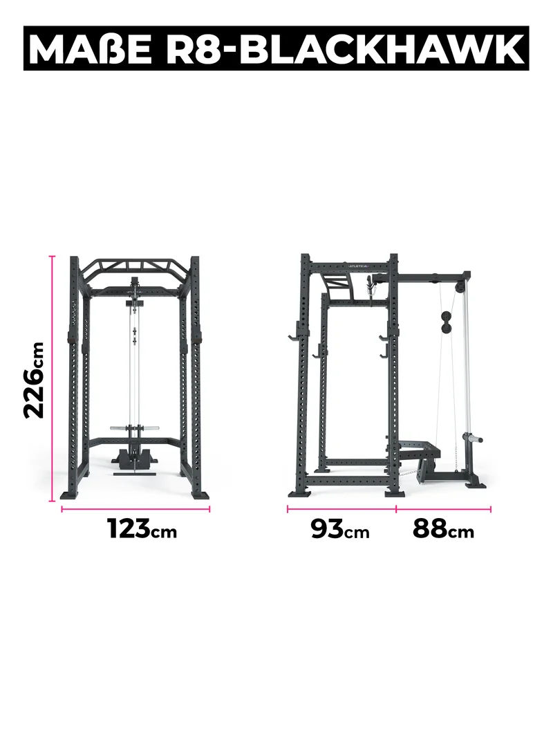 R8 BlackHawk | Power Rack | Schwarz