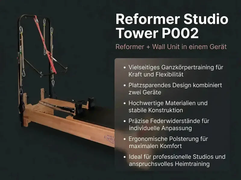 Body & Exercise Reformer Studio Tower P002 – 2-in-1 Reformer + Wall Unit (Made in Italy, kompakt, Studio-ready)