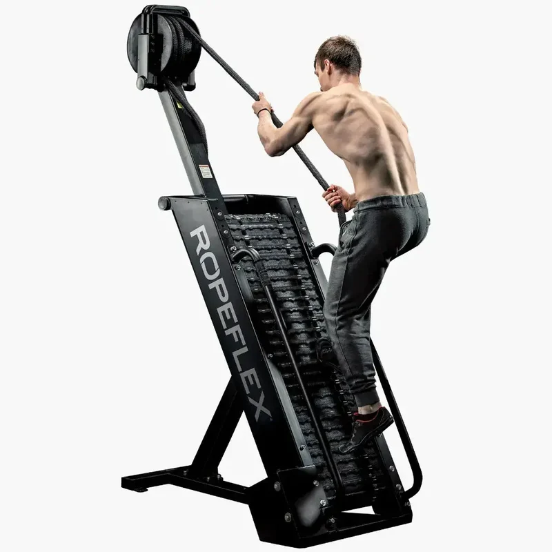 Ropeflex RX4400 Endlosseil-Klettertrainer – Laufband mit Steigung und Seilzug, 50–60°