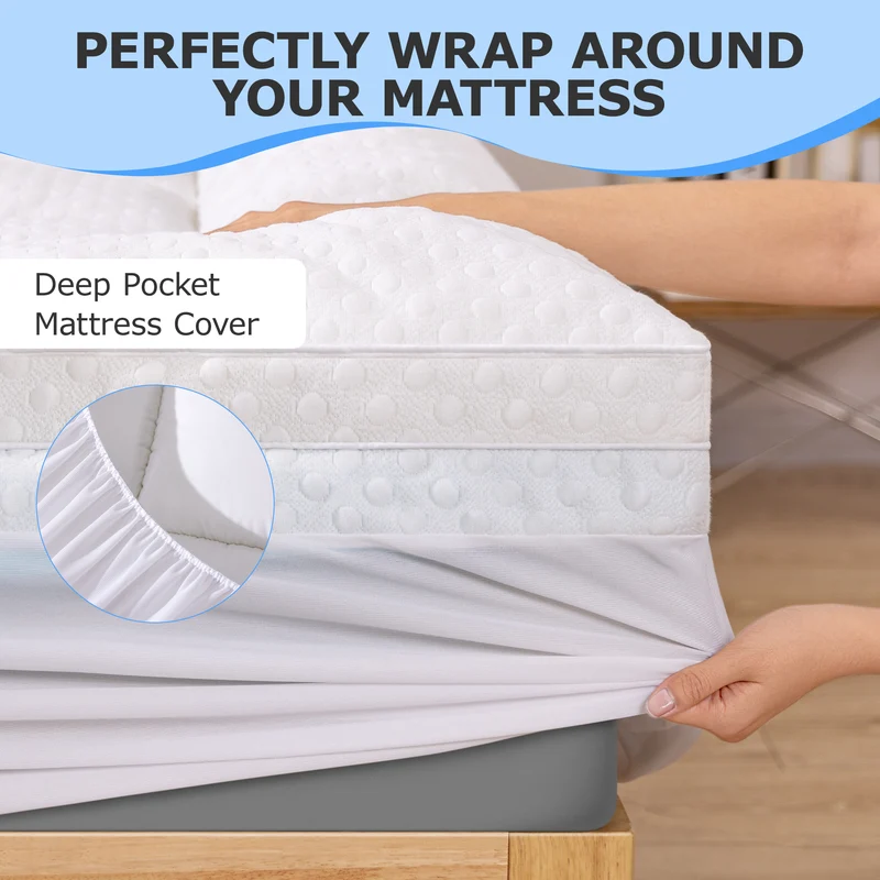 AIRHOT Dual Layer 3 Inch Memory Foam Mattress Topper, 2 Inch Gel Memory Foam and 1 Inch Cooling Pillow Top Mattress Pad Cover