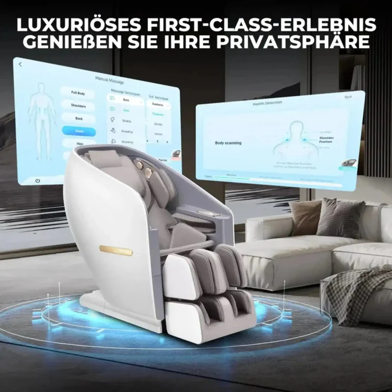 NAIPO SkySuite S80 Massagesessel – 4D+, S+L-Schiene 143 cm, 68 Airbags, Aroma und Licht