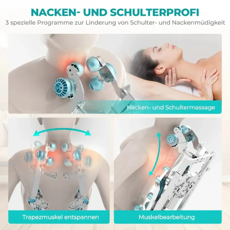NAIPO Tai Chi Flow P50 Massagesessel – 2D, Tai-Chi-Schiene 135 cm, 12 Heizköpfe