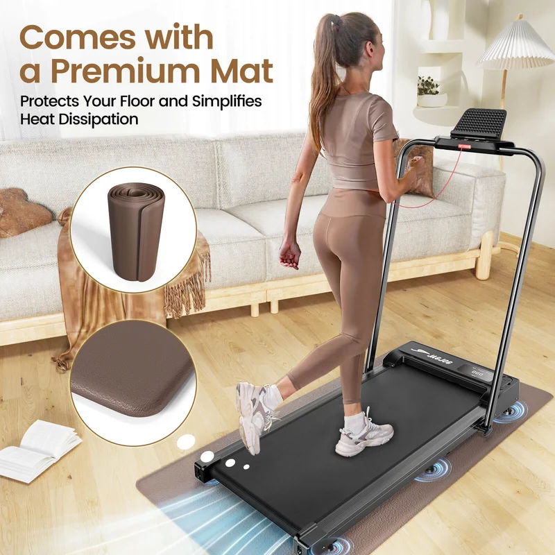 JT51 Space-Saver Home Treadmill Foldable Compact Walking Pad with Handle Bar 10 km/h CE Approval Electric