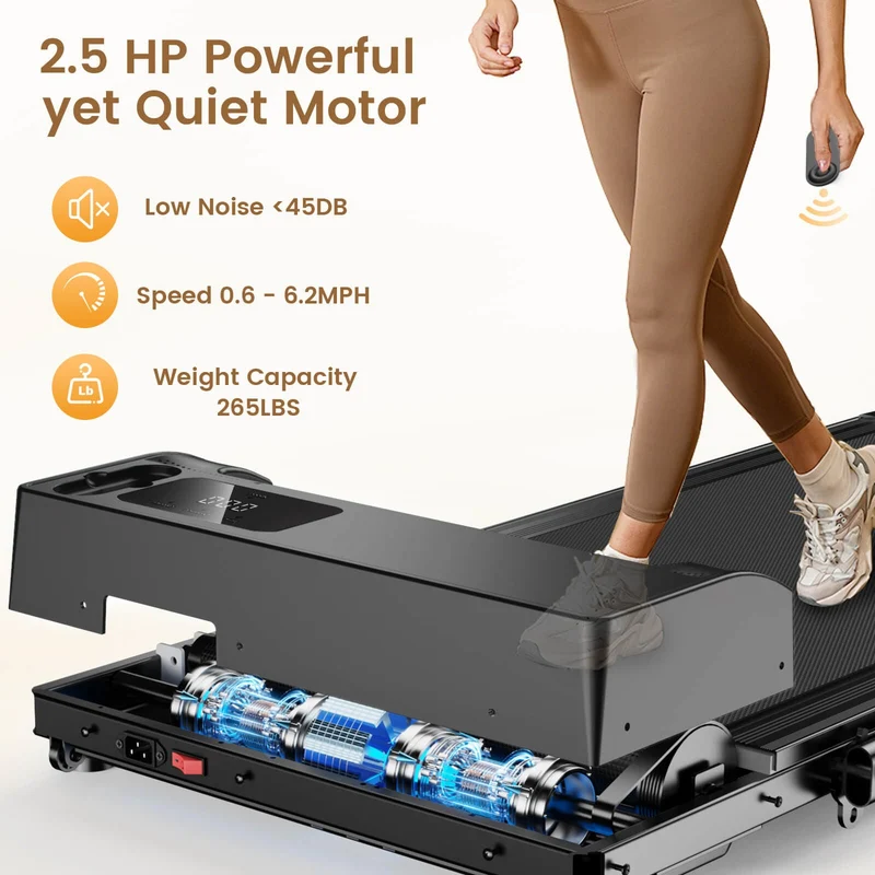 JT51 Space-Saver Home Treadmill Foldable Compact Walking Pad with Handle Bar 10 km/h CE Approval Electric