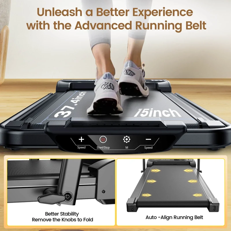 JT51 Space-Saver Home Treadmill Foldable Compact Walking Pad with Handle Bar 10 km/h CE Approval Electric