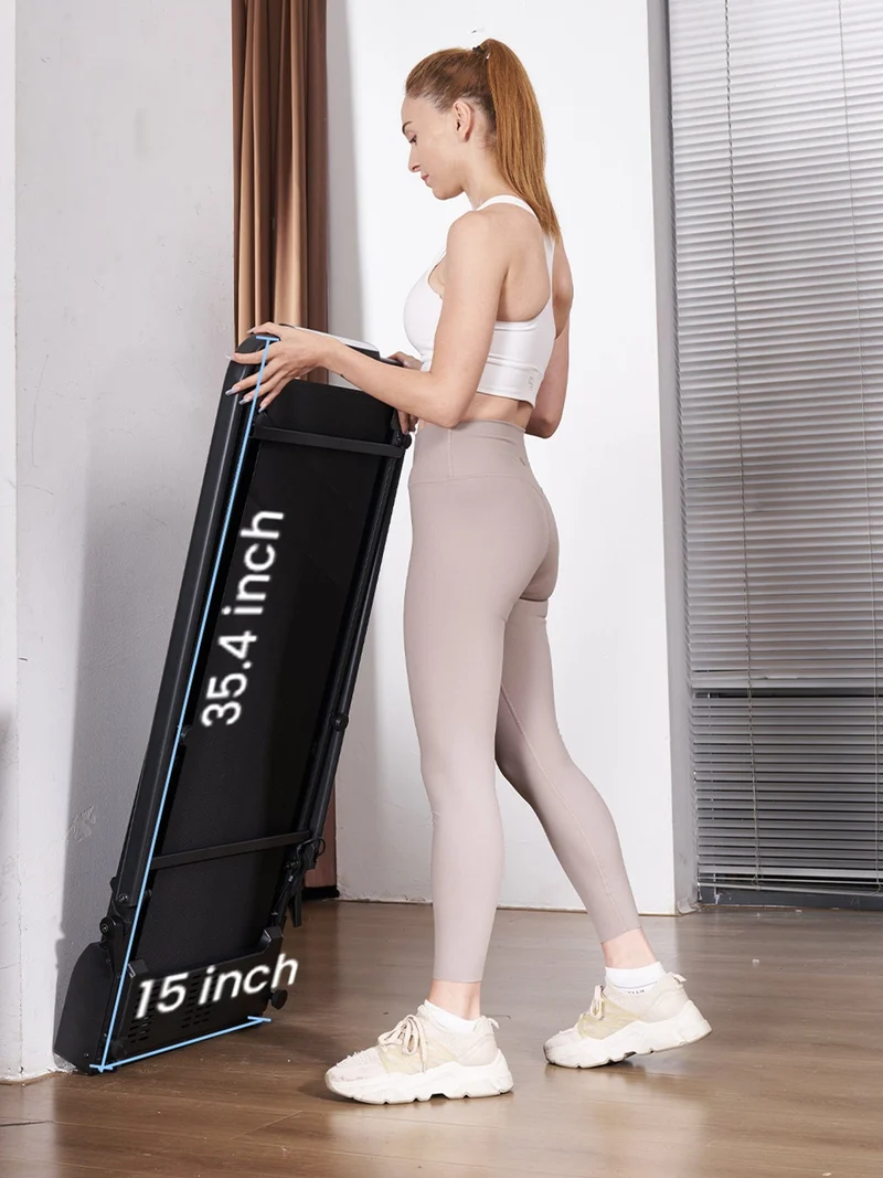 JT51 Space-Saver Home Treadmill Foldable Compact Walking Pad with Handle Bar 10 km/h CE Approval Electric