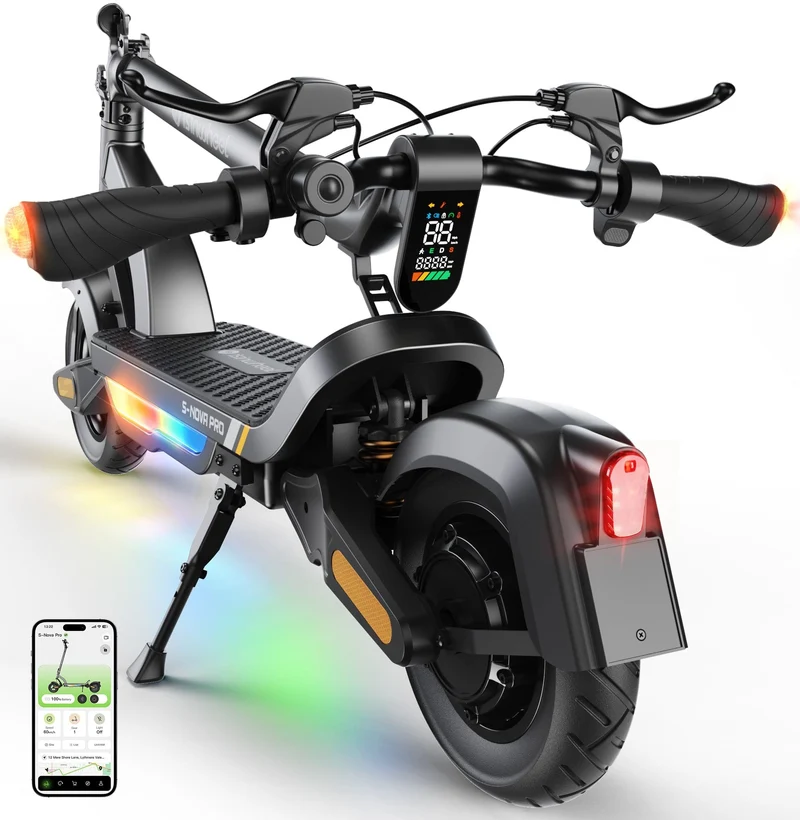 S-Nova Pro Electric Scooter, 1000W Motor, 48V 13Ah Battery, 10 Inch Tires, 45km/h Max Speed, 60km Range, Double Disc Brakes