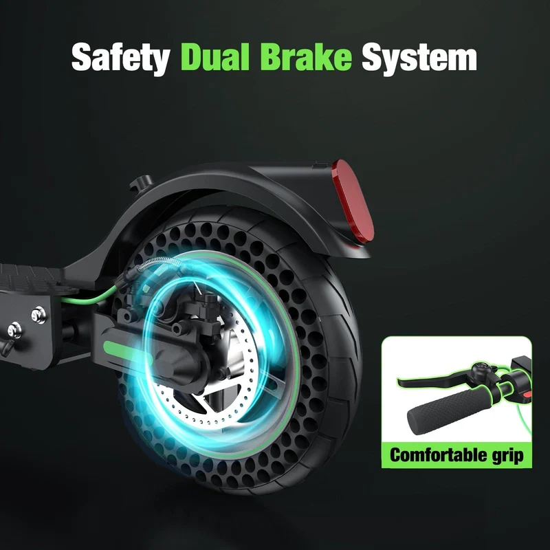 S9Max Electric Scooter, 500W Motor, 36V 10Ah Battery, 10 Inch Tires, 35km/h Max Speed, 40km Range, Rear Disc Brakes, Dual Suspension