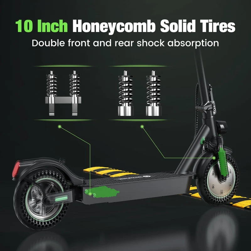 S9Max Electric Scooter, 500W Motor, 36V 10Ah Battery, 10 Inch Tires, 35km/h Max Speed, 40km Range, Rear Disc Brakes, Dual Suspension