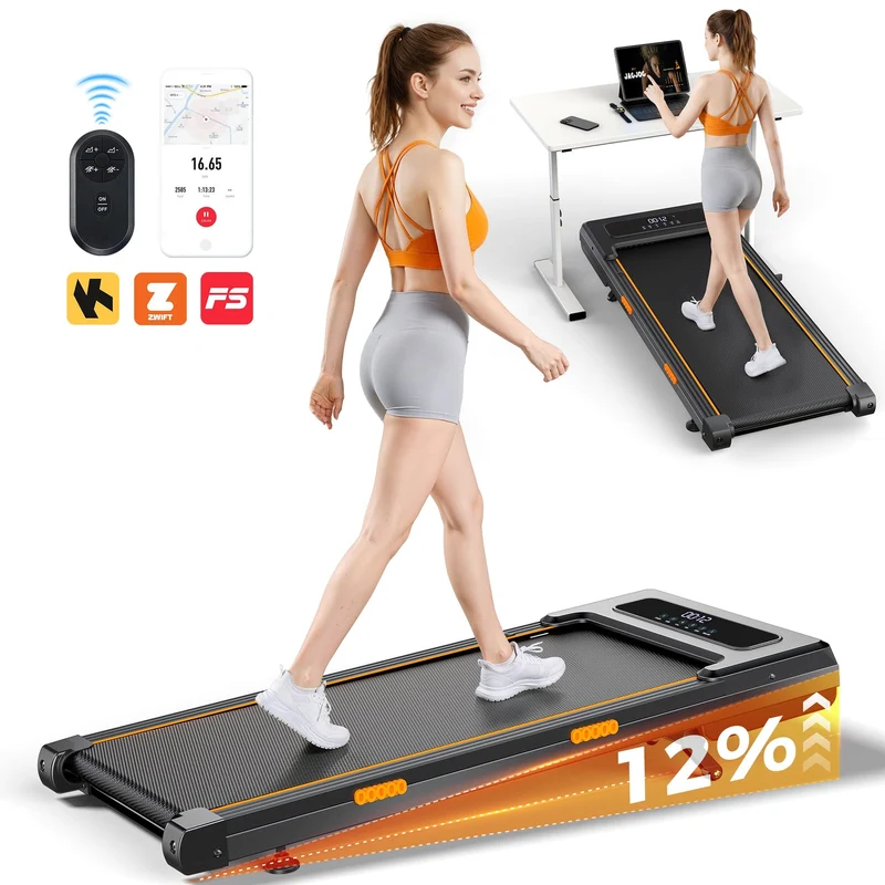 JT32 AdaptTrek Treadmill Auto Incline with 12% Automatic Cushioning Walking Pad Under Desk with Smart App 180KG Load