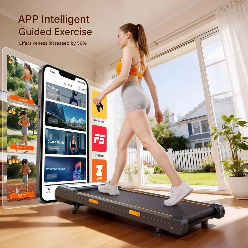 JT32 AdaptTrek Treadmill Auto Incline with 12% Automatic Cushioning Walking Pad Under Desk with Smart App 180KG Load