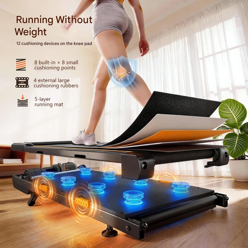 JT32 AdaptTrek Treadmill Auto Incline with 12% Automatic Cushioning Walking Pad Under Desk with Smart App 180KG Load