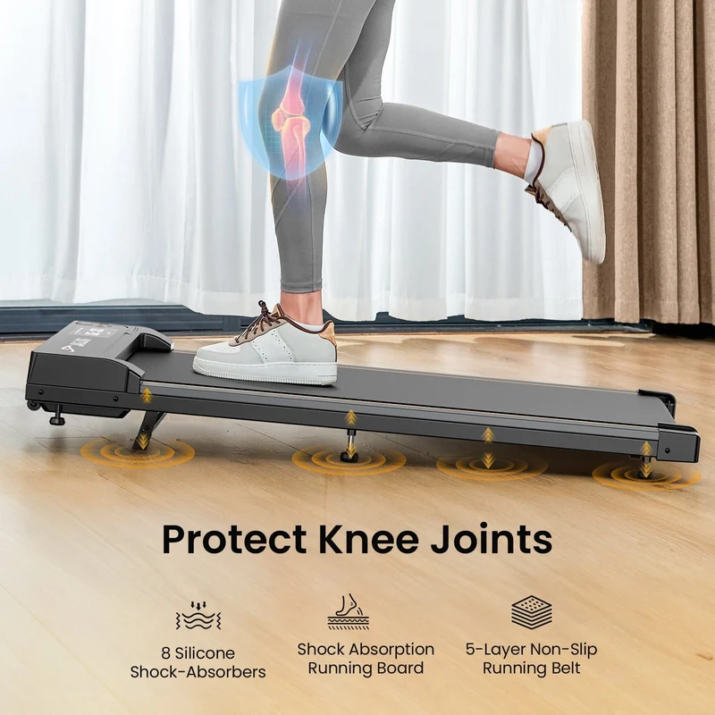 JT31 Handrail-Free Home Treadmill Compact Walking Pad 1-6 km/h CE Approval Electric Walking Machine with APP