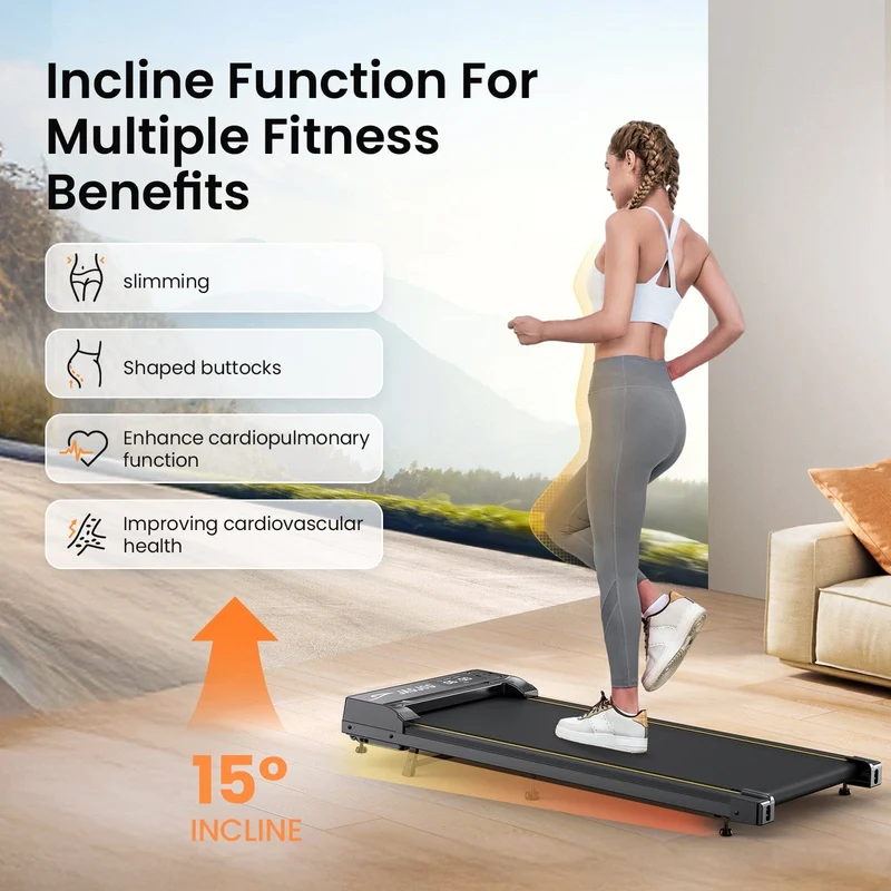 JT31 Handrail-Free Home Treadmill Compact Walking Pad 1-6 km/h CE Approval Electric Walking Machine with APP