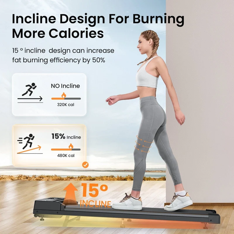 JT31 Handrail-Free Home Treadmill Compact Walking Pad 1-6 km/h CE Approval Electric Walking Machine with APP