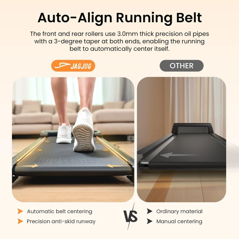 JT31 Handrail-Free Home Treadmill Compact Walking Pad 1-6 km/h CE Approval Electric Walking Machine with APP
