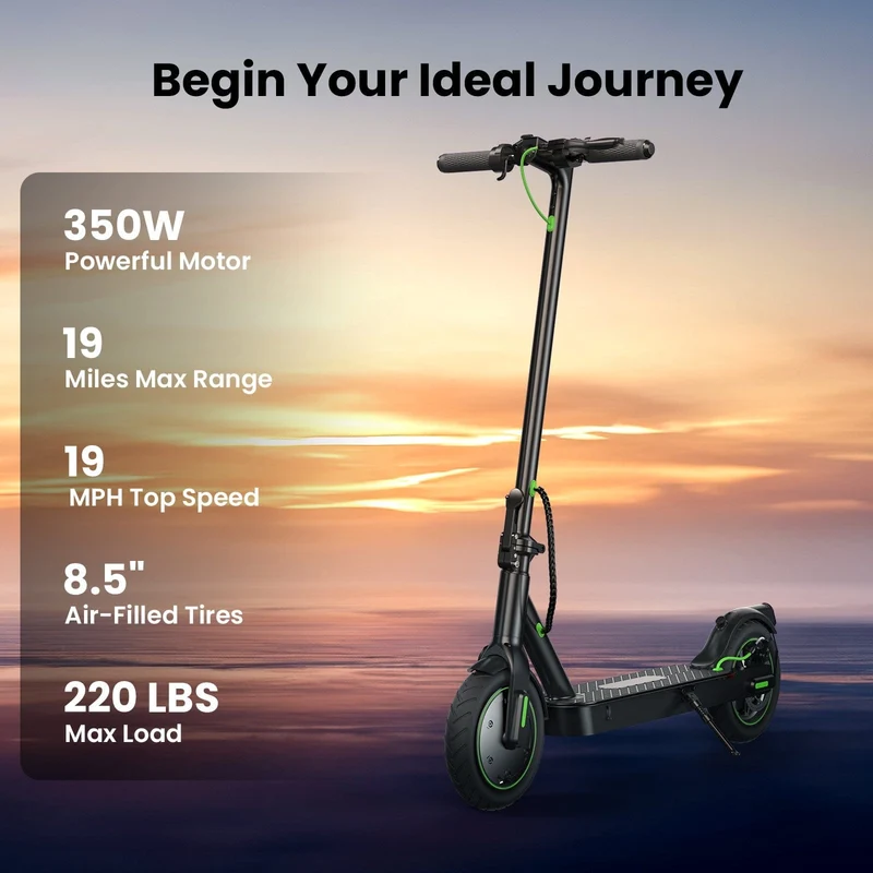 S9Pro Electric Scooter, 350W Motor, 36V 7,5Ah Battery, 8,5 Inch Tires, 30km/h Max Speed, 30km Range, Rear Disc Brakes