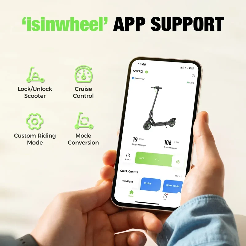 S9Pro Electric Scooter, 350W Motor, 36V 7,5Ah Battery, 8,5 Inch Tires, 30km/h Max Speed, 30km Range, Rear Disc Brakes