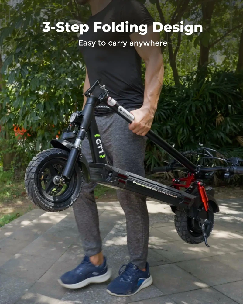 GT1 Electric Scooter, 800W Motor, 48V 10Ah Battery, 10 Inch Tires, 45km/h Max Speed, 45km Range, Double Disc Brakes, Dual Suspension