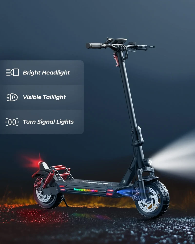 GT1 Electric Scooter, 800W Motor, 48V 10Ah Battery, 10 Inch Tires, 45km/h Max Speed, 45km Range, Double Disc Brakes, Dual Suspension