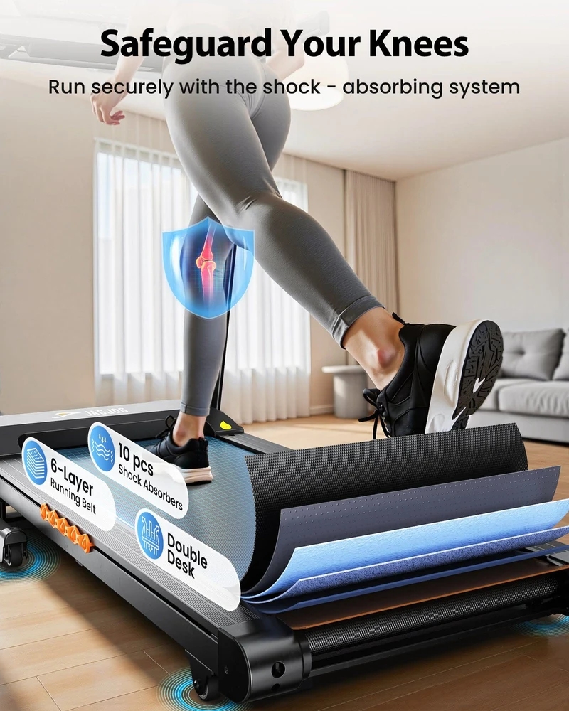 JT61 Home Treadmill Auto Incline+, 1-15% Electric Incline, 13,5 km/h, Foldable, CE Certified
