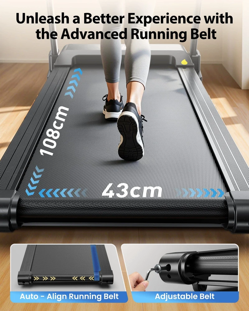JT61 Home Treadmill Auto Incline+, 1-15% Electric Incline, 13,5 km/h, Foldable, CE Certified
