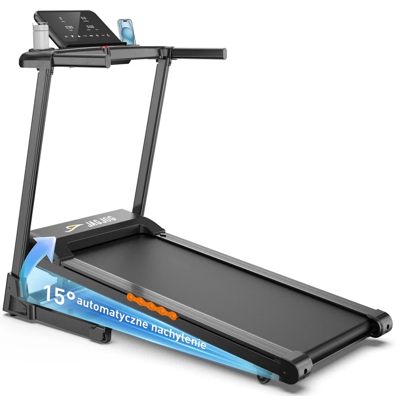 JT61 Home Treadmill Auto Incline+, 1-15% Electric Incline, 13,5 km/h, Foldable, CE Certified