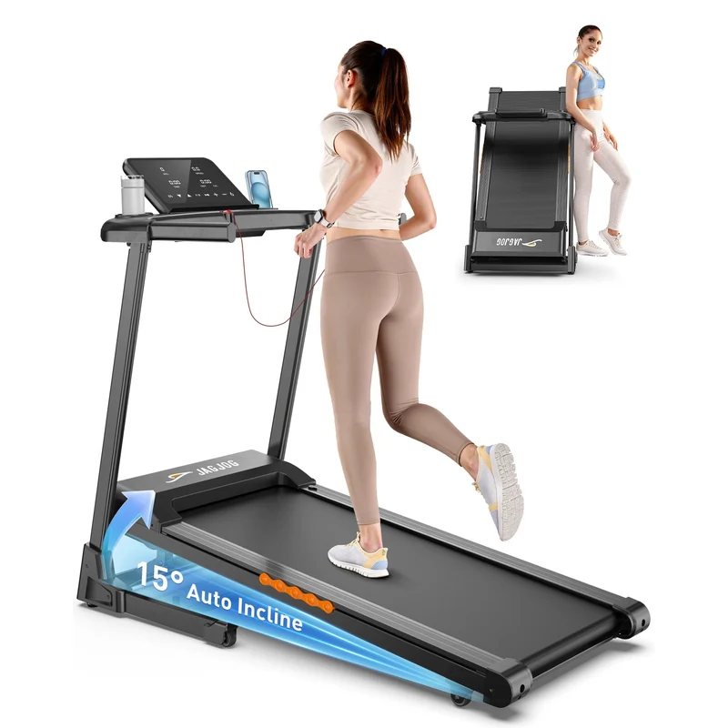JT61 Home Treadmill Auto Incline+, 1-15% Electric Incline, 13,5 km/h, Foldable, CE Certified