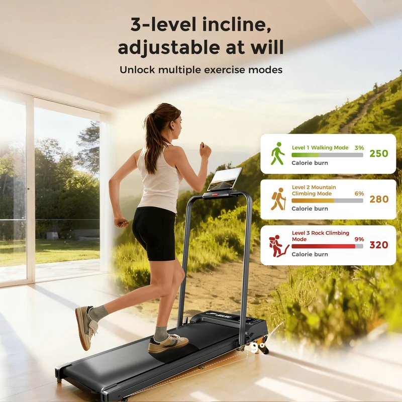 JT52 Home Treadmill APP Connected Foldable Compact Walking Pad 12 km/h, CE Approval Electric Walking Machine