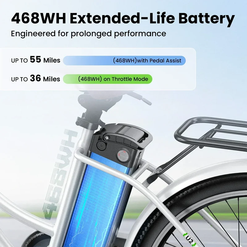 U2 Commuter Electric Bike - City E-Bike, 500W Motor, 55KM Range, CE Certified