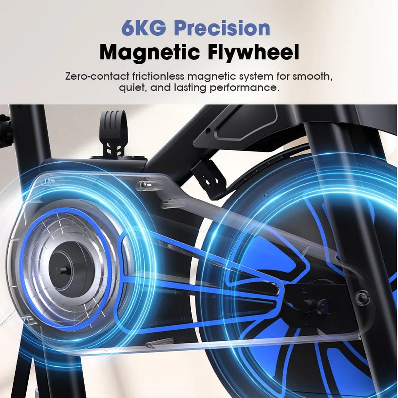 QK116C Exercise Bike with Adjustable Magnetic Resistance Stationary Bikes for Home, with Comfortable Seat, Digital Monitor