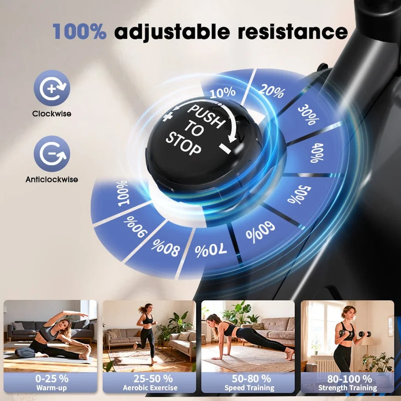 QK116C Exercise Bike with Adjustable Magnetic Resistance Stationary Bikes for Home, with Comfortable Seat, Digital Monitor