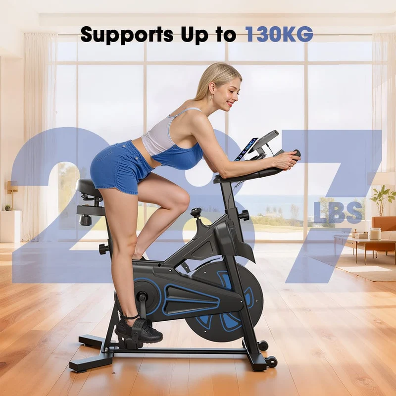 QK116C Exercise Bike with Adjustable Magnetic Resistance Stationary Bikes for Home, with Comfortable Seat, Digital Monitor