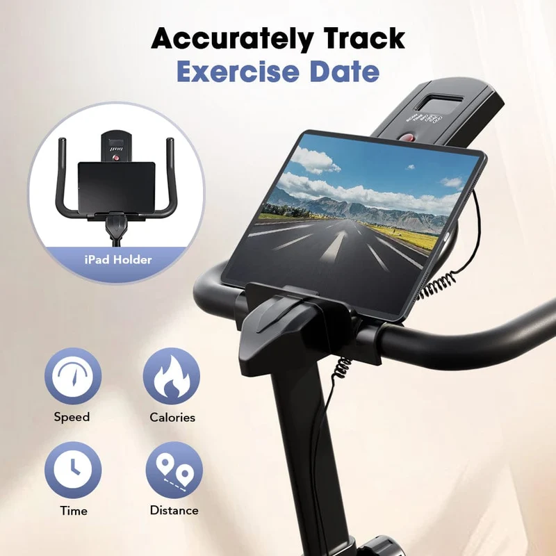 QK116C Exercise Bike with Adjustable Magnetic Resistance Stationary Bikes for Home, with Comfortable Seat, Digital Monitor