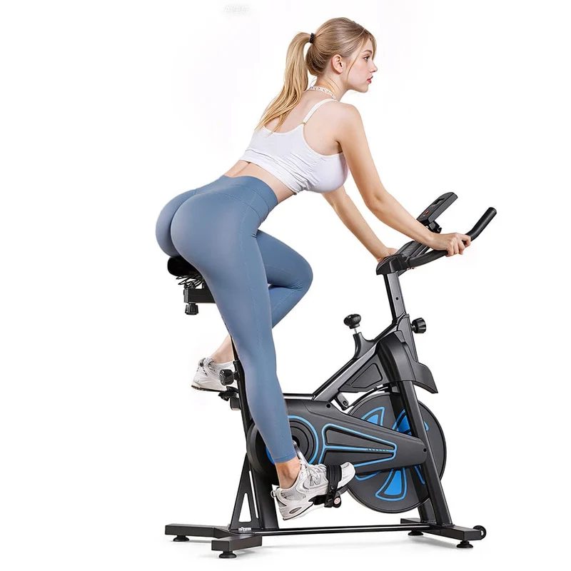 QK116C Exercise Bike with Adjustable Magnetic Resistance Stationary Bikes for Home, with Comfortable Seat, Digital Monitor