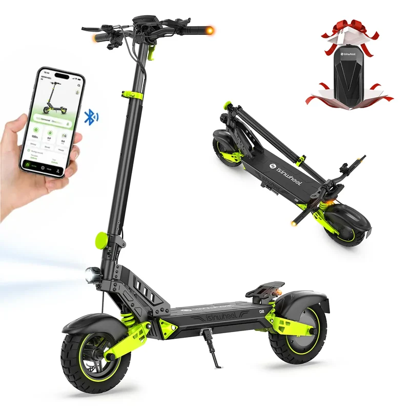 D2 Electric Scooter, 1000W Motor, 48V 15,6Ah Battery, 10 Inch Tires, 45km/h Max Speed, 55km Range, Double Disc Brakes, Dual Suspension
