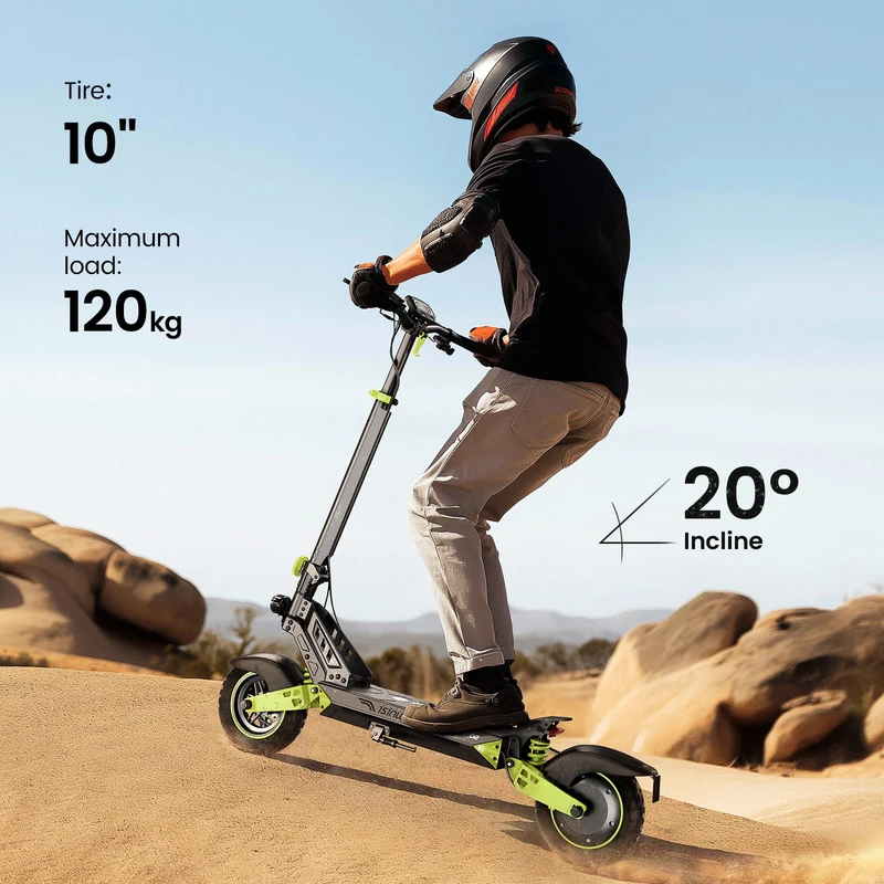 D2 Electric Scooter, 1000W Motor, 48V 15,6Ah Battery, 10 Inch Tires, 45km/h Max Speed, 55km Range, Double Disc Brakes, Dual Suspension