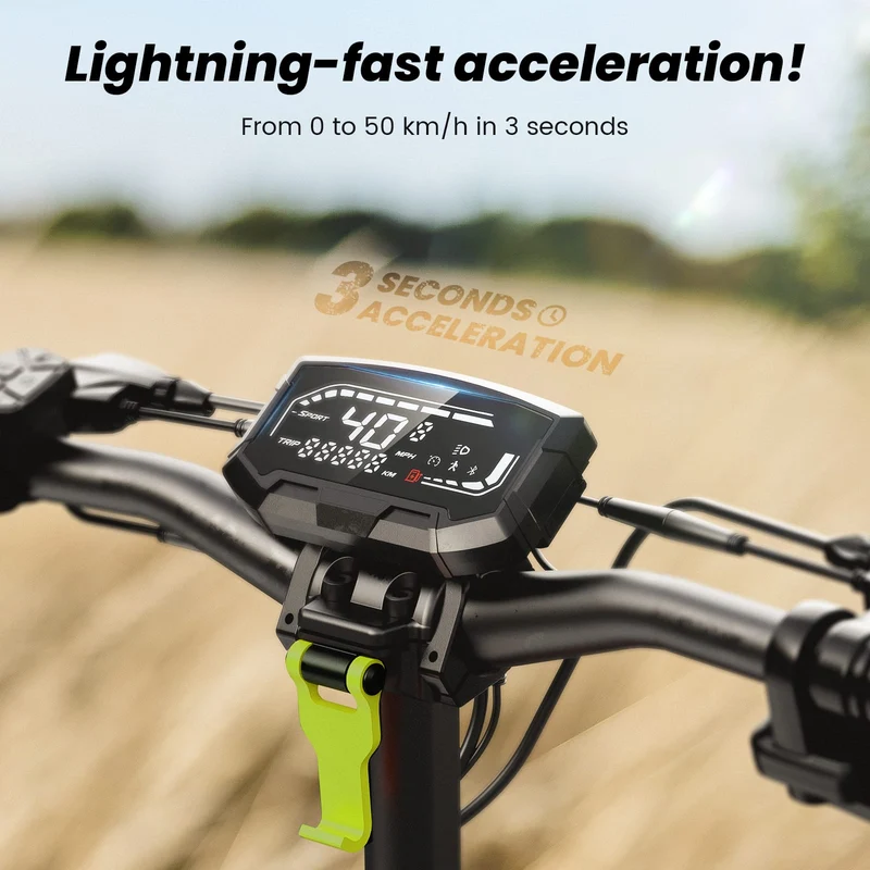 D2 Electric Scooter, 1000W Motor, 48V 15,6Ah Battery, 10 Inch Tires, 45km/h Max Speed, 55km Range, Double Disc Brakes, Dual Suspension